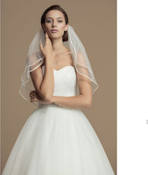 Bridal Veil Satin Edges Ivory 2 Layers Alice