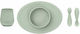 Ezpz Feeding Set made of Silicone with Non-Slip Base Green 4pcs