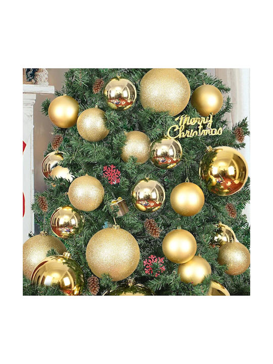Set 6 Große Weihnachtsballe 3 Sorten 10 Cm Weihnachtsgold