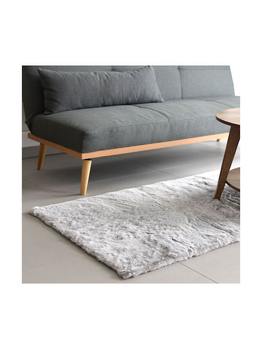 Ravelia Antiderapant Covor Rectangular Din blană Gri deschis