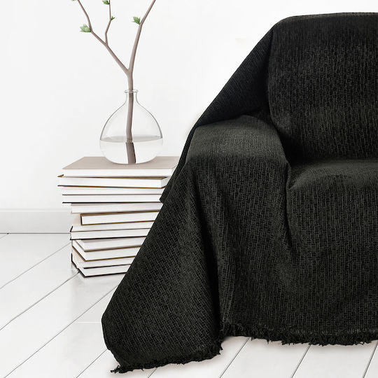 Whitegg Ριχτάρι Πολυθρόνας Chenille 180x180εκ. 4-black