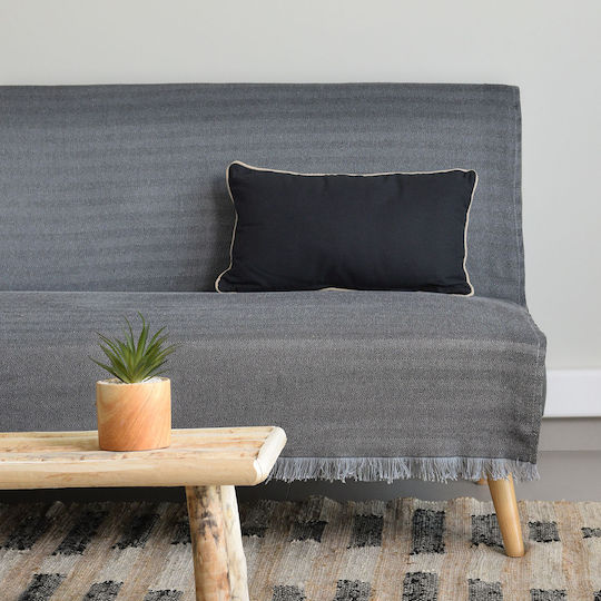 Ravelia Espiga Ριχτάρι Διθέσιου Καναπέ Πλεκτό 180x240εκ. D.grey