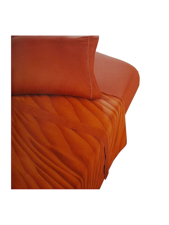 National Geographic Set Cearșafuri Single cu Elastic 105x230cm. S.ng 003 Portocaliu 3buc