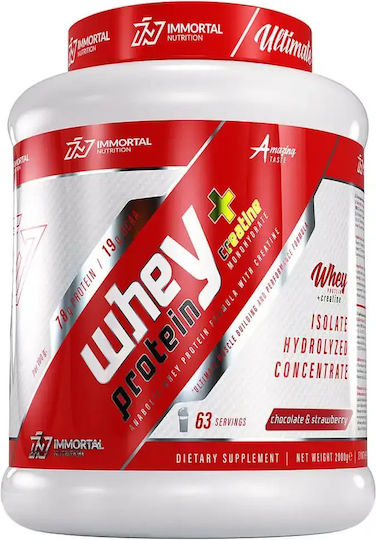 Immortal Nutrition Whey Zero + Creatine Protein Whey with Creatine & Flavor Chocolate Strawberry 2kg