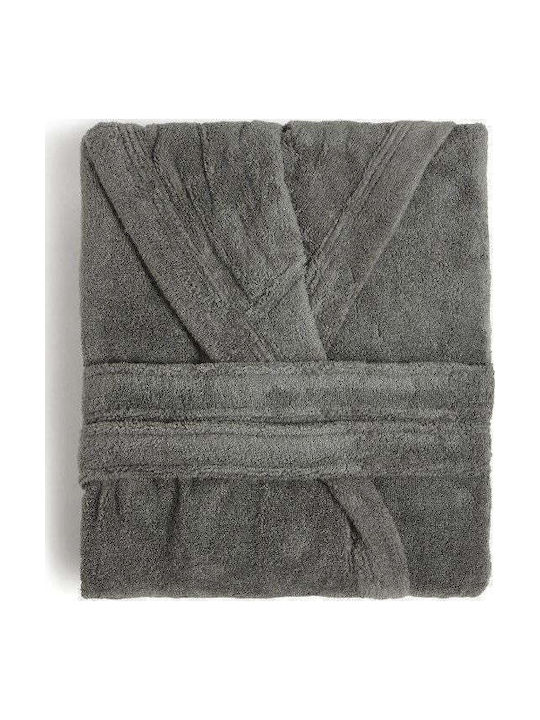 Αιγαίον Νua Cotton Μπουρνούζι με Κουκούλα Anthracite 320gr/m²