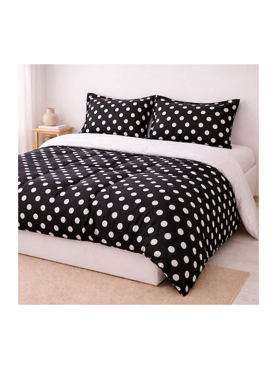 My Home Luxury Bettdecken-Set Großes Doppelbett 230x250cm Black