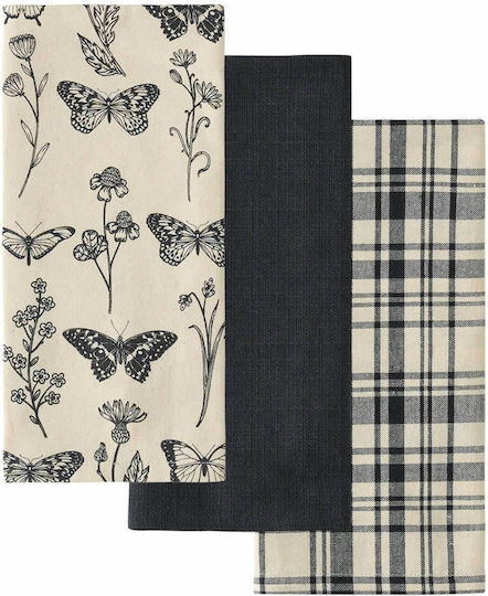 Kentia Fazzy Towel from 100% Cotton in Black Color 40x60cm 3pcs