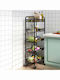 Bakaji Plastic Kitchen Trolley 5 Tiers Black 44x26x104cm