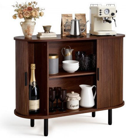 Sideboard made of Wood & Metal Walnut 100x40x75cm