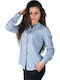 Langärmelig Damen Hemd Blue