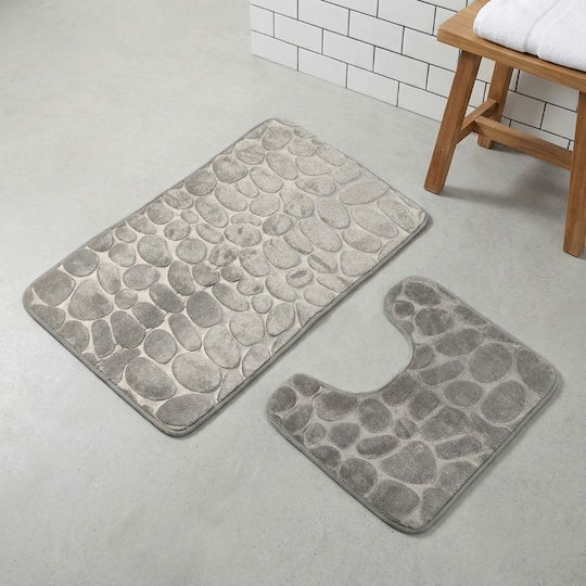 Olia Home Set Bath Mats Light Gray 2 Pieces
