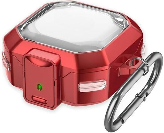 Galaxy Buds Live Pro 2 2 Pro Fe Core Husă Semi-transparentă Pentru Căști TPU Cu Cataramă Metalică Transparent Roșu