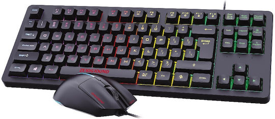 Zeroground Soki v3.0 Σετ Gaming Πληκτρολόγιο με RGB φωτισμό & Ποντίκι (Αγγλικό US) Γκρι