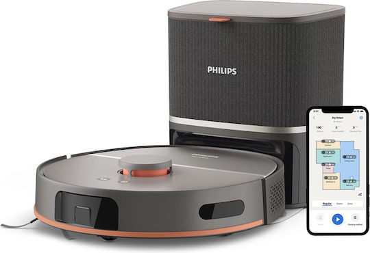 Philips HomeRun 5000 Series Robot Vacuum Cleaner with Laser Mapping & Suction Power 10000Pa Gray