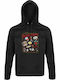 Unisex Kapuzenpulli Bio Upside Down Fremde Dinge Retro Vintage Poster Elemente Schwarz