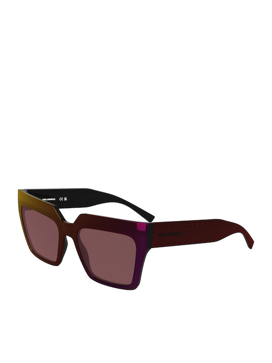 Karl Lagerfeld Damen Sonnenbrille mit Rot Geste...