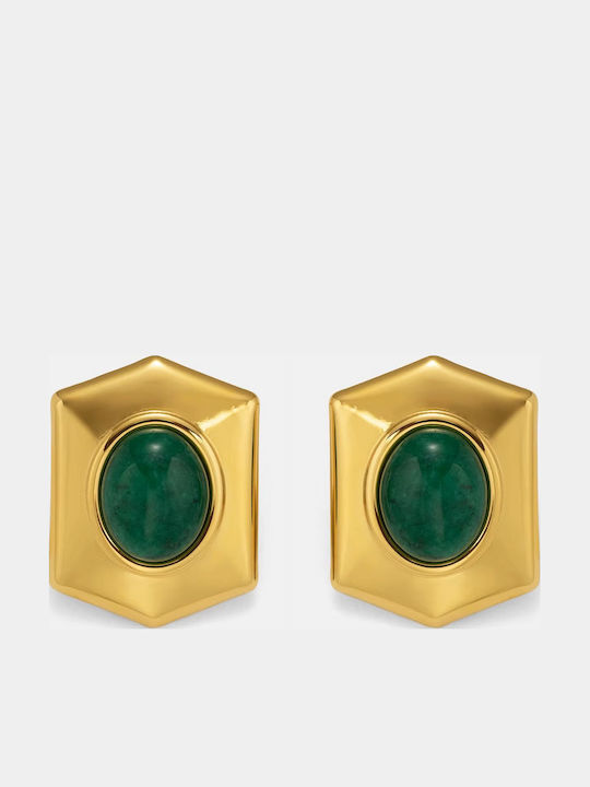 Enotia Earrings made of Steel Gold Plated with Stones