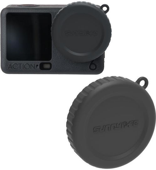 Protective Silicone Camera Lens Cover Dji Osmo Action 6 Sunnylife Scratch Resistant Black
