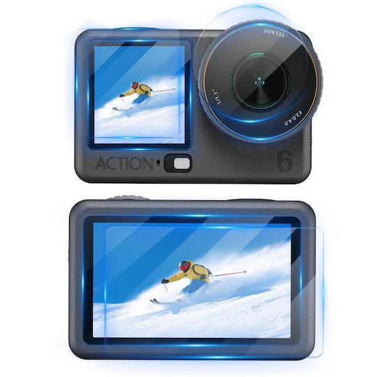 Dji Osmo Action 6 Startrc 3 1 Lens Front Rear Screen Protectors Tempered Glass 2 Sets
