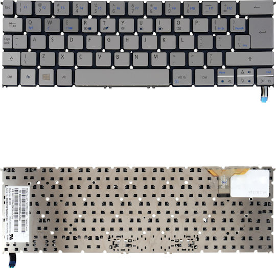 Laptop Keyboard Acer Aspire S7-391 S7-392 S7-393 MS2364 S7-391-53314G S7-392-6832 S7-391-6812 NK.I1113.00T NK.I1113.00U MP-12C56F0J4421 US No Frame Backlit Silver Code 41293usnofr