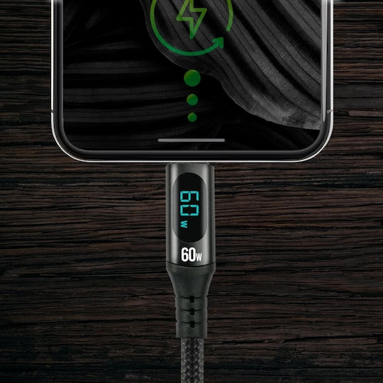 everActive USB 2.0 Cable USB-C male - USB-C 60W PD Μαύρο 2m CBB-2PDL