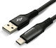 EverActive USB 2.0 Cable USB-C male - USB-A Μαύρο 1m CBB-1CBL