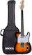 Memphis Tem 21 Sunburst Elektrische Gitarre Set E-Gitarren