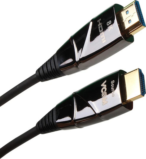 VCom HDMI 2.1 Ултра Висока Скорост 48Gbps 4K 120Hz HDR VRR HDMI Кабел HDMI Мъжки - HDMI Мъжки 15м Черен