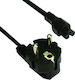 VCOM Schuko / IEC C5 - Schuko / IEC C5 Cable 1.5m Μαύρο