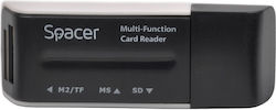 Cititor Carduri Extern Spacer Interfață Usb 2.0 Citește Scrie Sd Microsd Xs Sm Plastic Negru Cititor Carduri Extern Spacer Interfață Usb 2.0 Citește Scrie Sd Microsd Xs Sm Plastic Negru