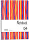 Globus Notebook Ruled B5 3 Subjects Red 1pcs