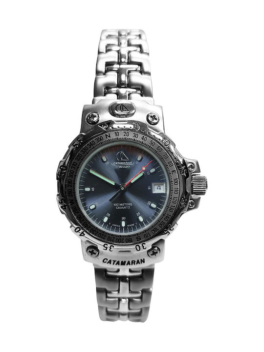 Catamaran Men's Watch 32mm Battery with Silver Metal Bracelet
