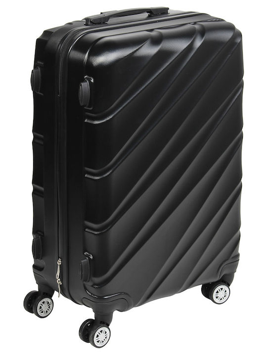 Keskor Medium Black Travel Suitcase with 4 Wheels Height 66cm