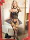 Oemen Set Sexy Bustier Fără Breteluțe Fără Cupe Negru