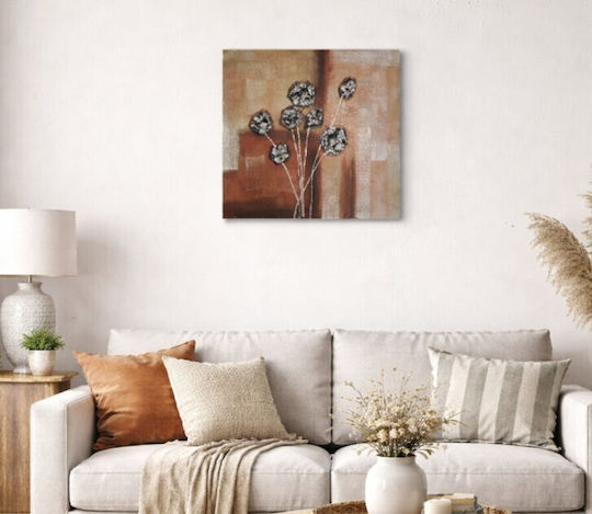 Πίνακας Καμβά Ανάγλυφο Σχέδιο Abstract Flower Art 60x60cm Galifas 4450647 Galifas