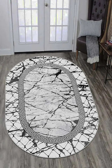 Oval Living Room Rug Elegant Pattern Modern Spaces Gray 100cmx200cm Oval Living Room Rug Elegant Pattern Modern Spaces Gray 100cmx200cm