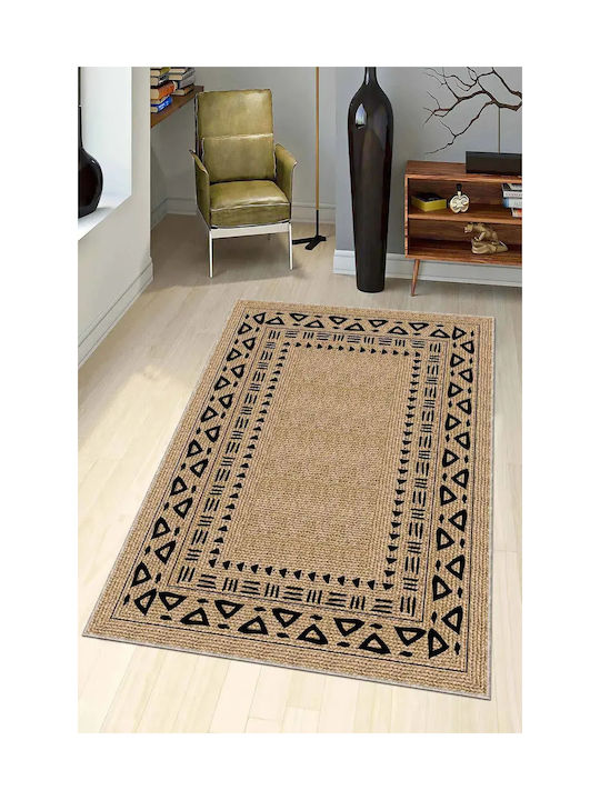 Modern Non-slip Kitchen Rug with Natural Texture Light Brown 100cmx180cm