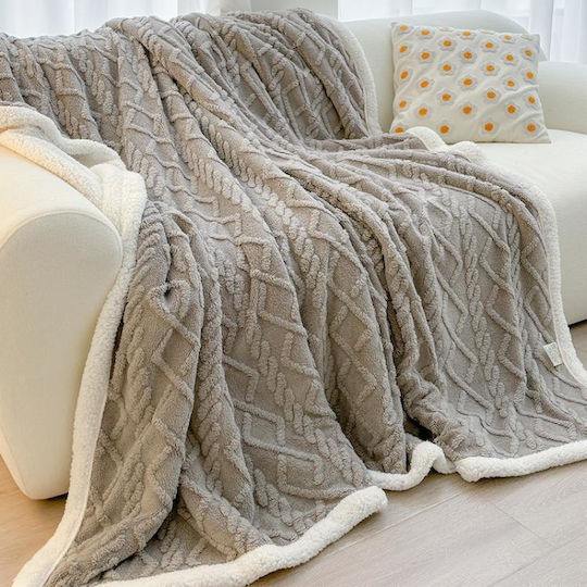 Κουβέρτα Fleece Ημίδιπλη 180x200εκ. Κοραλί