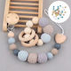 Gray Wooden Beads Balls 20mm Crocheted Diy Set 10 Pieces