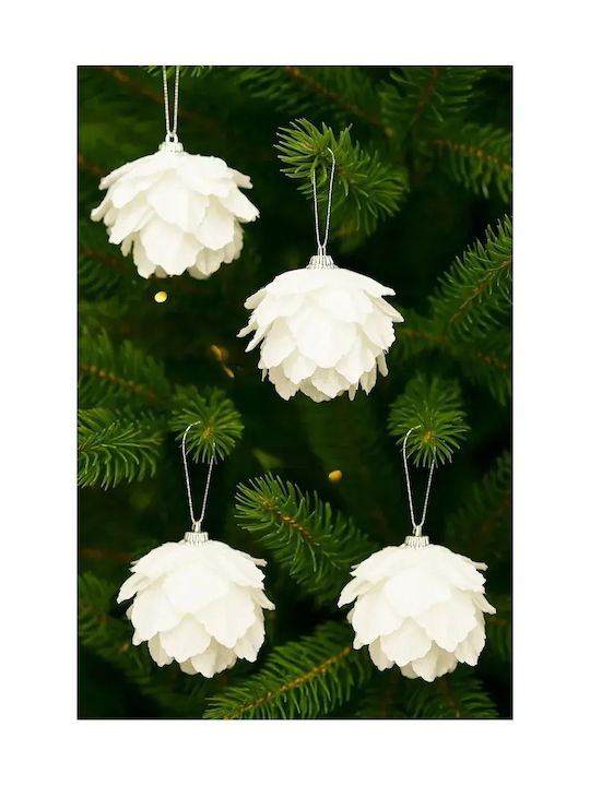 SteweHome Weihnachtsbaumschmuck Weißes Blume Baum–Weiße 6x6 cm