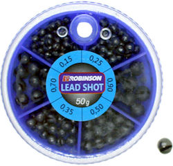 Robinson Σετ Μολυβάκια Εγγλέζικου Σφαιρικά & Οβάλ Lead Shot 50gr 0,15gr To 0,90gr