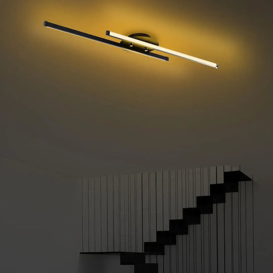LED Wandleuchte Schwarz Modernes Design 86x17cm