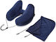 Travel Inflatable Velvet Travel Pillow 32x21x10cm Navy Blue