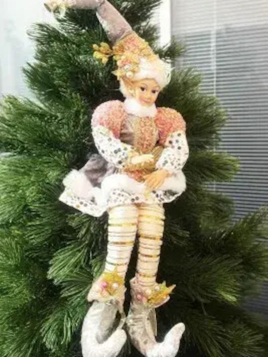 Christmas Luxurious Elf Figure Long Legs White 15×8×50 Cm