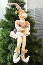 SteweHome Weihnachtsbekleidungsaccessoires Elfen Figur Mit Langen Beinen Weiß 15×8×50 Cm