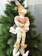 Christmas Luxurious Elf Figure Long Legs White 15×8×50 Cm