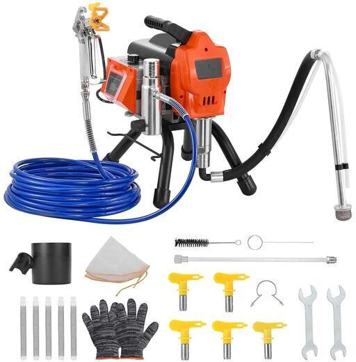 Pistol De Vopsit Pentru Suprafețe Mari Putere 1500 W 2.65 L Min 125 Bar Furtun 20 M 2 Roți Duze 515 517 519 521 621