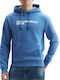 Sweatshirt with Hood Washed Federal Blue