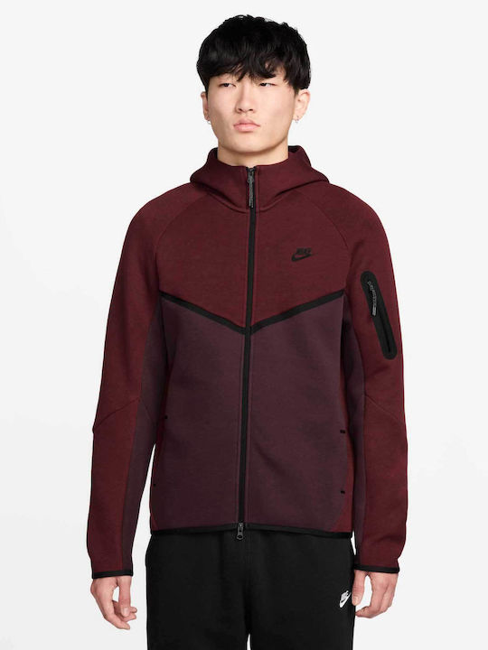 Nike Tech Fleece Ζακέτα με Κουκούλα Red