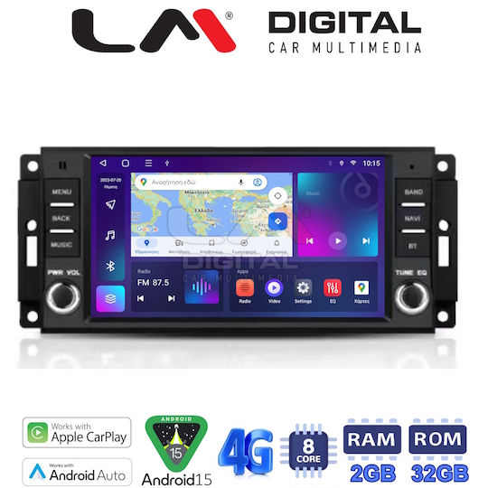 LM Digital Ηχοσύστημα Αυτοκινήτου για Renault Magnum Jeep Cherokee / Compass / Grand Cherokee / Liberty / Patriot / Wrangler Lancia Voyager Dodge Dakota / Magnum Chrysler 300C / Grand Voyager / Sebring / Voyager 2007 (Bluetooth/USB/WiFi/GPS/Apple-Carplay/Android-Auto) με Οθόνη Αφής 6.2"